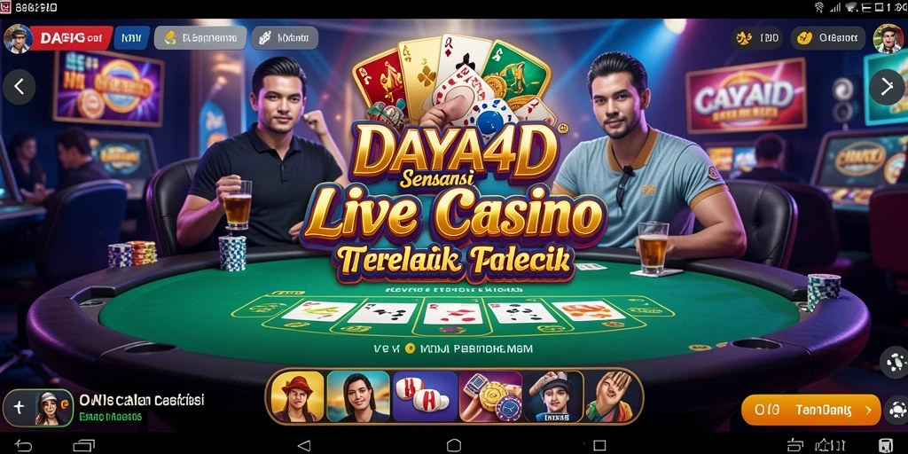 Screenshot gameplay DAYA4D menunjukkan suasana kasino yang hidup dan interaktif.