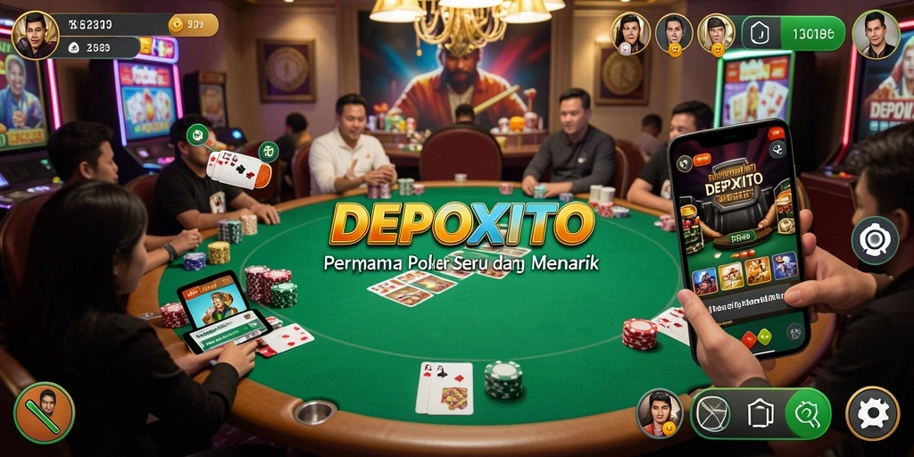 Tampilan gameplay seru dari DEPOXITO yang menampilkan aksi poker.