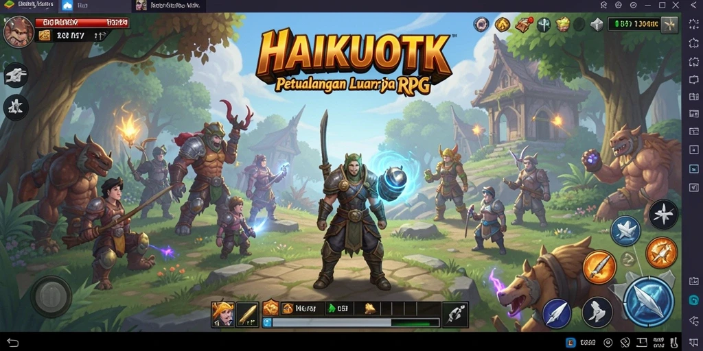 Tampilan gameplay HAIKUOTK yang menakjubkan dalam petualangan RPG.
