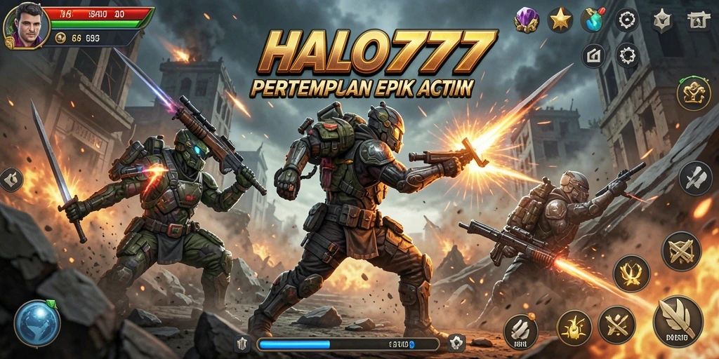 Screenshot gameplay HALO777 dengan aksi pertempuran seru.