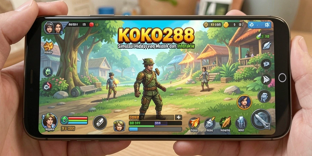 Tampilan gameplay KOKO288 dengan interaksi karakter yang menarik.