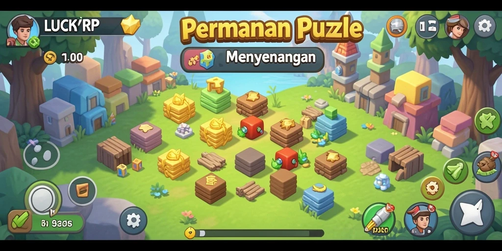 Tampilan menarik gameplay LUCKYRP dalam menyelesaikan teka-teki.