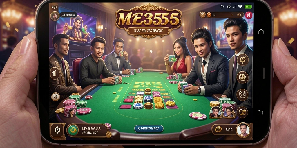 Tampilan gameplay Live Casino yang seru dan interaktif di ME355.