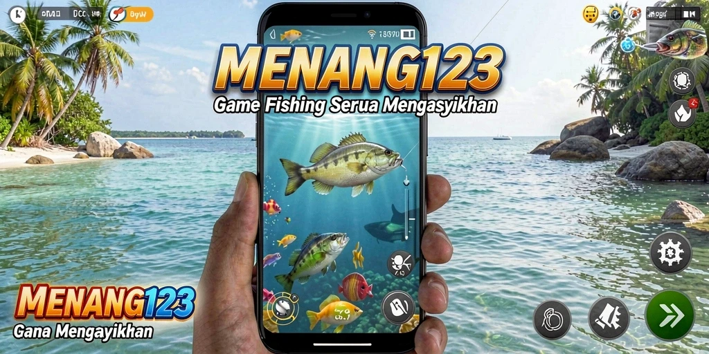 Tampilan gameplay seru di MENANG123 saat menangkap ikan besar.