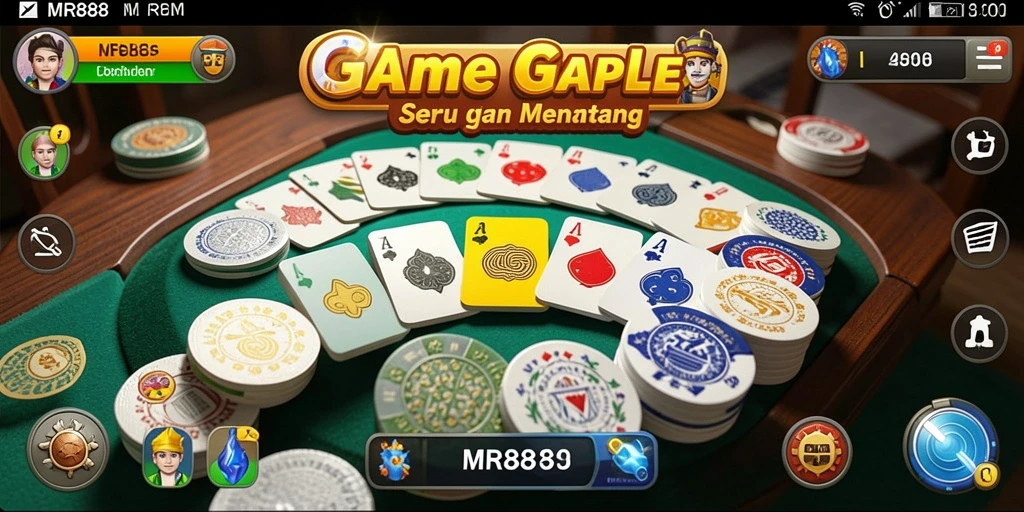 Tampilan gameplay MR888 yang menarik saat bermain Gaple.