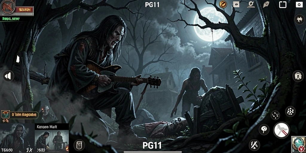 Tangkapan layar menampilkan suasana mencekam dari gameplay PG11.