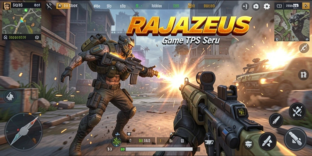 Screenshot gameplay RAJAZEUS dengan aksi menegangkan di arena pertarungan.