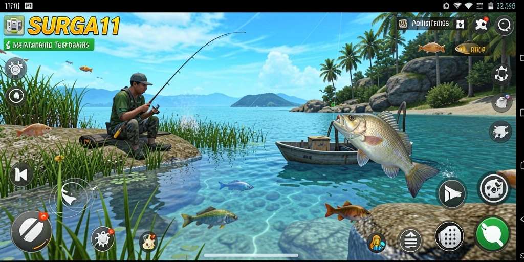Gameplay SURGA11 menampilkan pengalaman memancing yang mendebarkan.