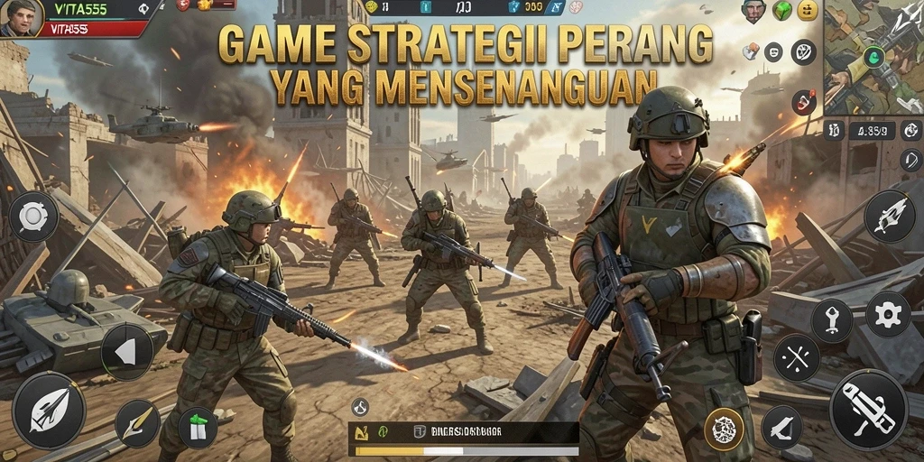 Screenshot gameplay VITA555 menunjukkan aksi pertempuran yang mendebarkan.