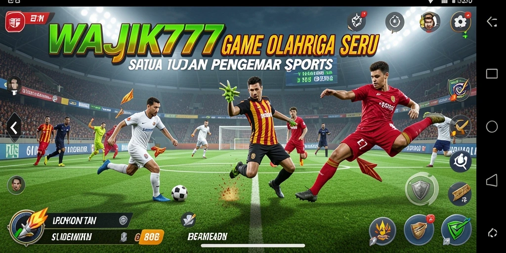 Tampilan utama gameplay WAJIK777 yang penuh semangat dan aksi olahraga.